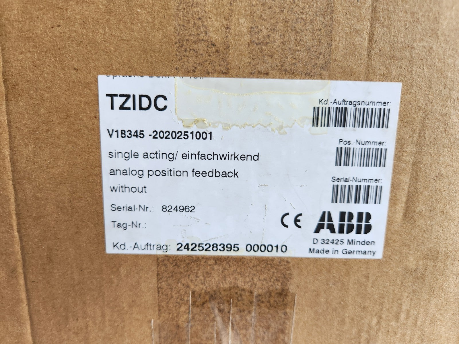 1PC Brand new ABB V18345-2020251001 Valve Positioner V18345
