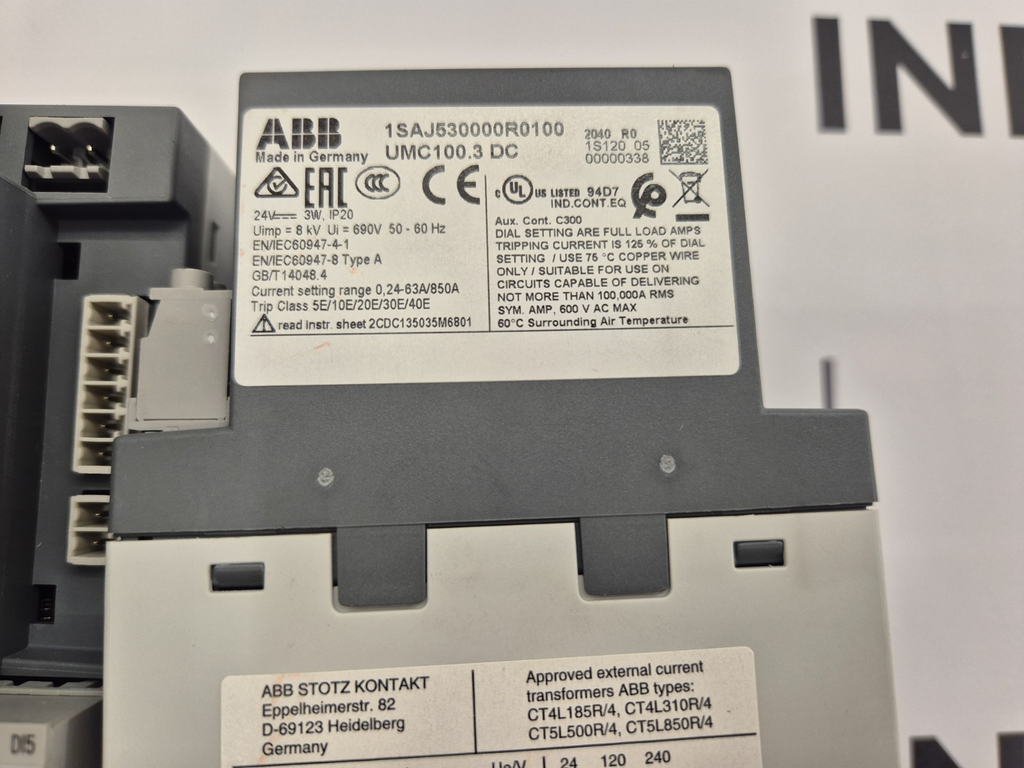 ABB UMC100 UNIVERSAL MOTOR CONTROL UNIT 1SAJ530000R0100 / UMC100.3 DC
