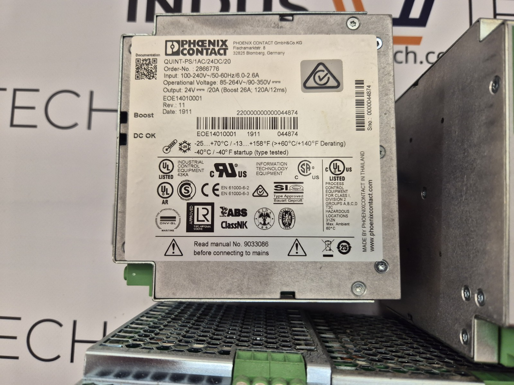 Phoenix Contact QUINT-PS/1AC/24DC/20 Power Supply 2866776