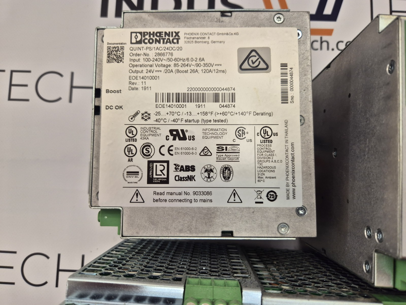Phoenix Contact QUINT-PS/1AC/24DC/20 Power Supply 2866776