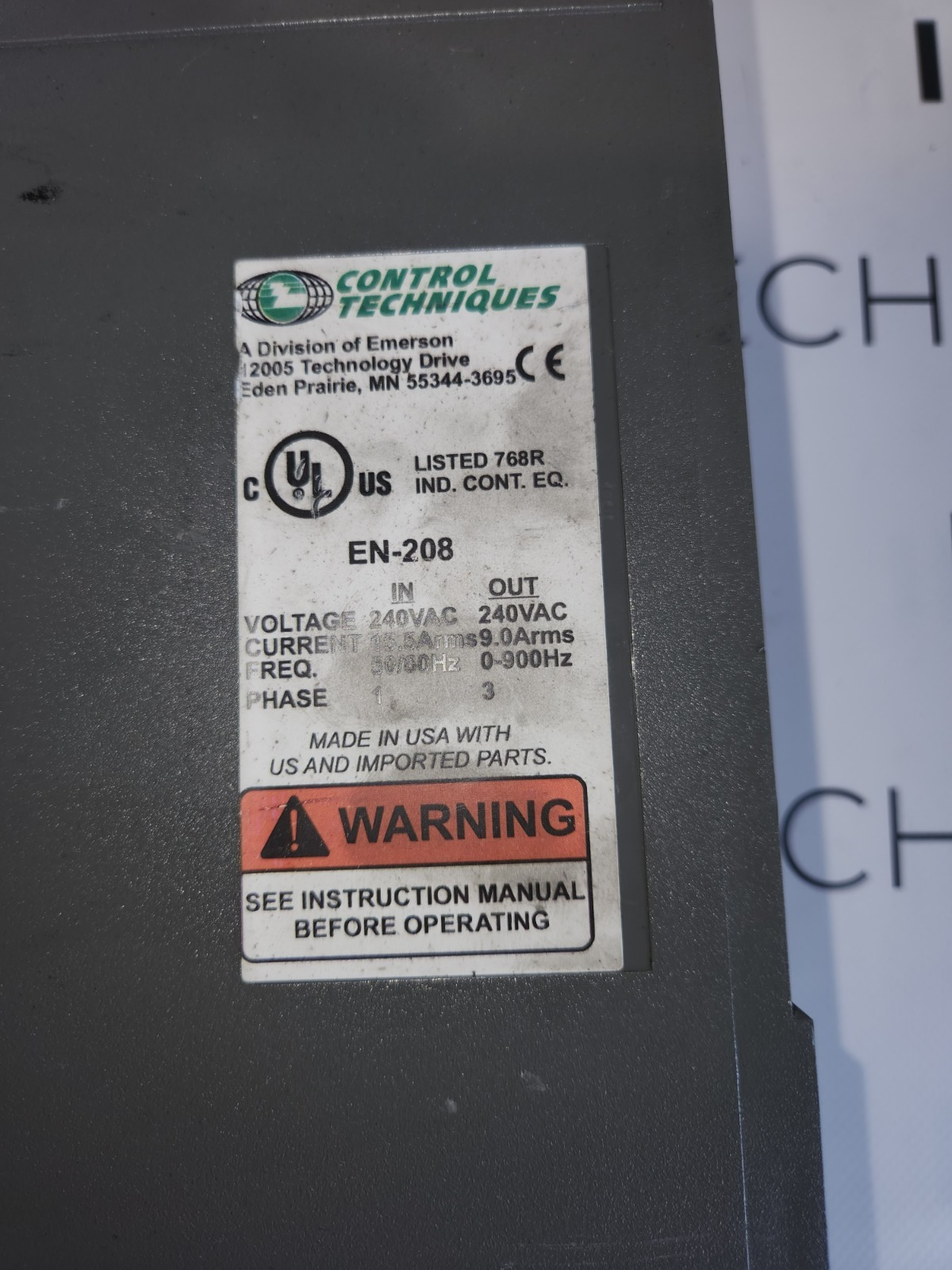 Control Techniques EN-208 Servo Drive EN-208-00-000