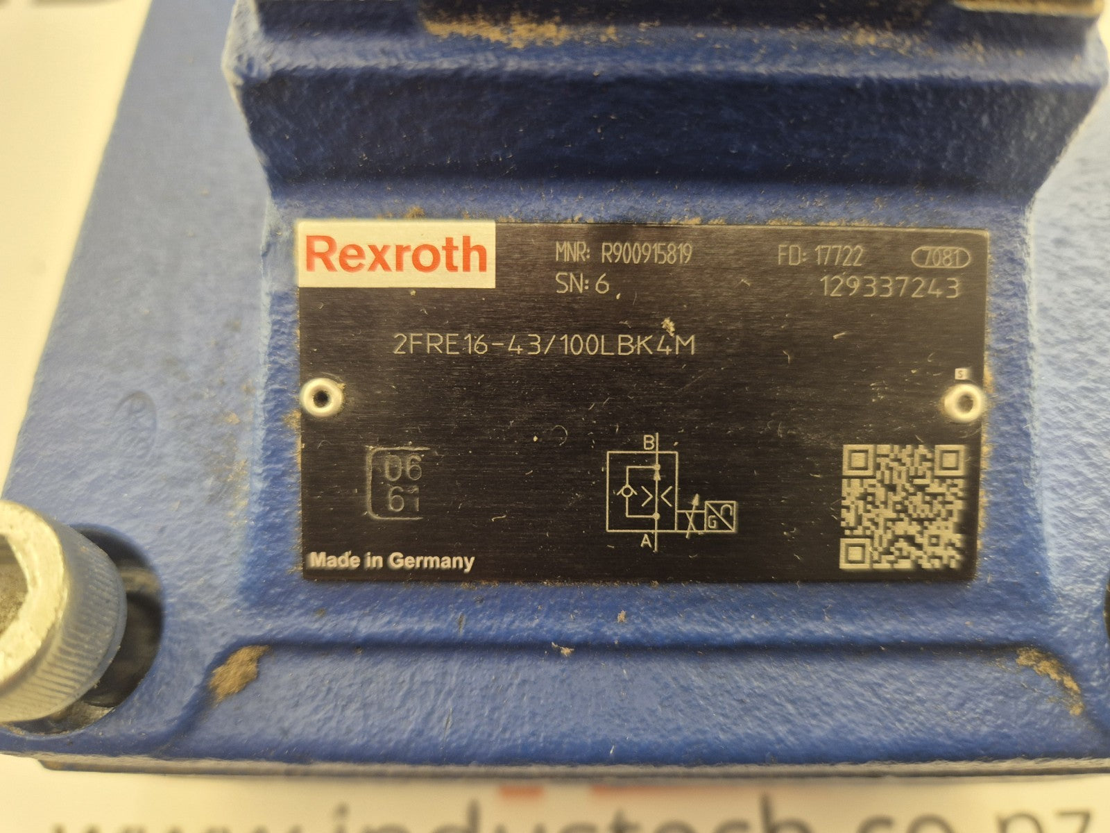REXROTH PROPORTIONAL VALVE R900915819 2FRE16-43/100LBK4M