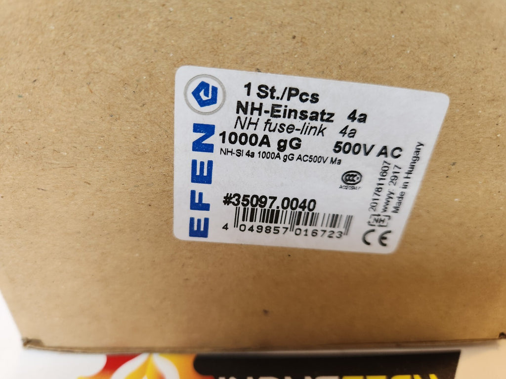 EFEN gG 1000A Fuse AC500V, 120KA - NEW 35097.0040