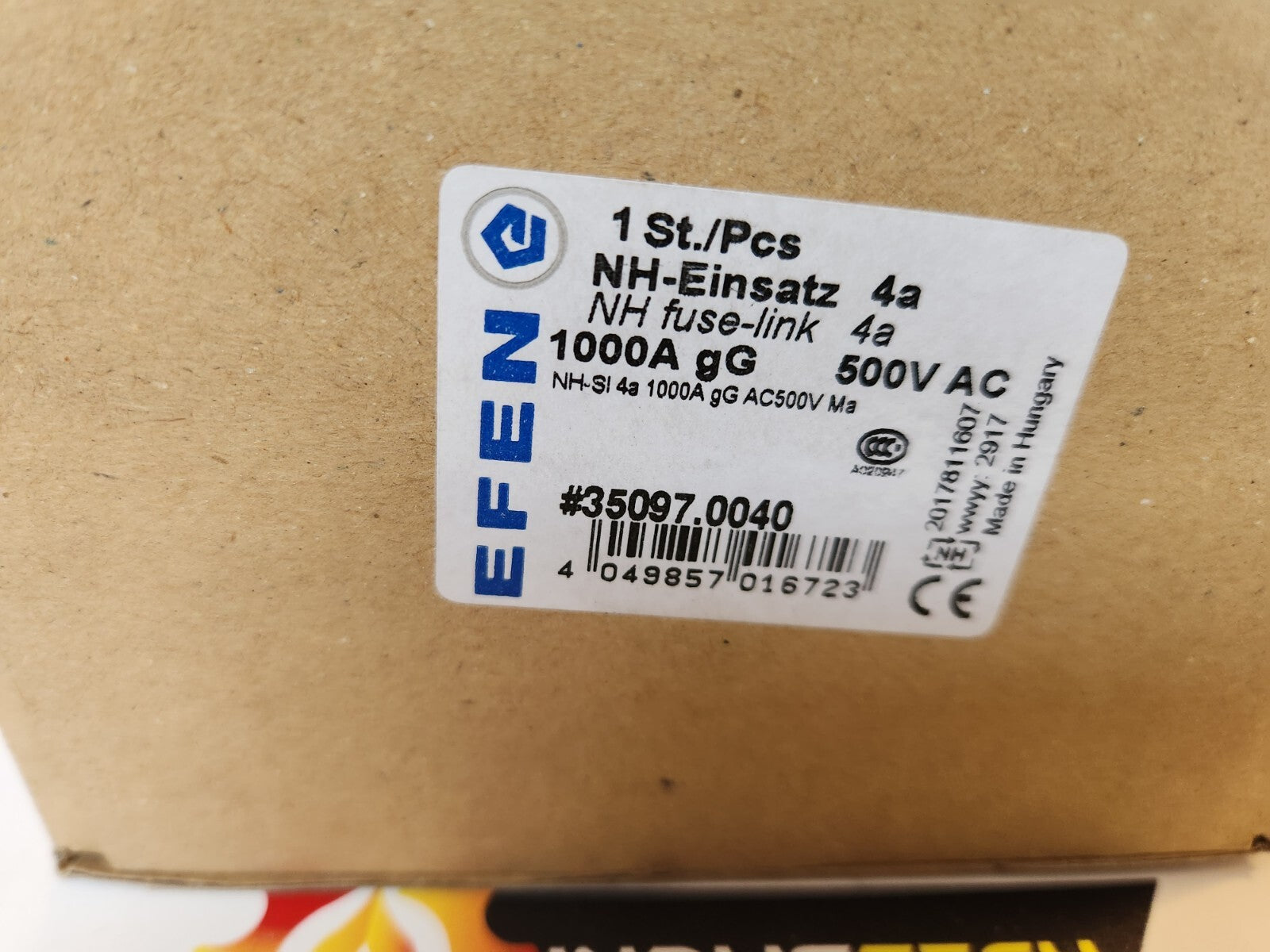 EFEN gG 1000A Fuse AC500V, 120KA - NEW 35097.0040