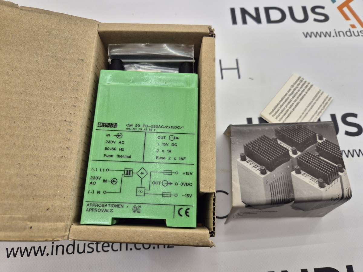 PHOENIX CONTACT CM90-PS-230AC/2X15DC/1 POWER SUPPLY  29 43 80 6