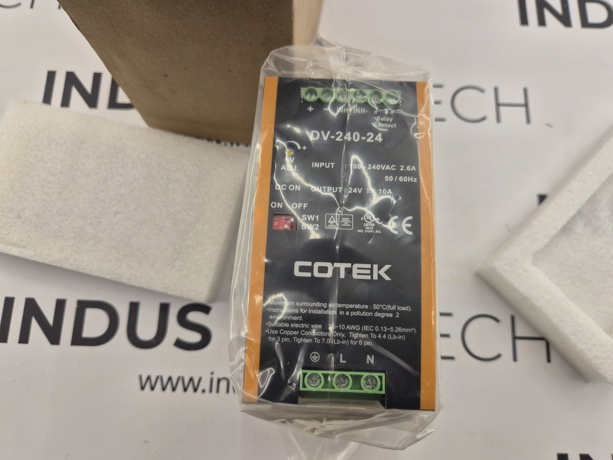 Cotek DV-240-24 Powersupply 100-240VAC Input 24VDC 10A Output