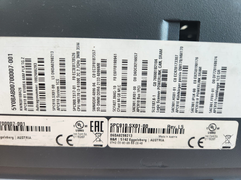 B&R 5PC910.SX01-00 Rev. L5 Automation PC