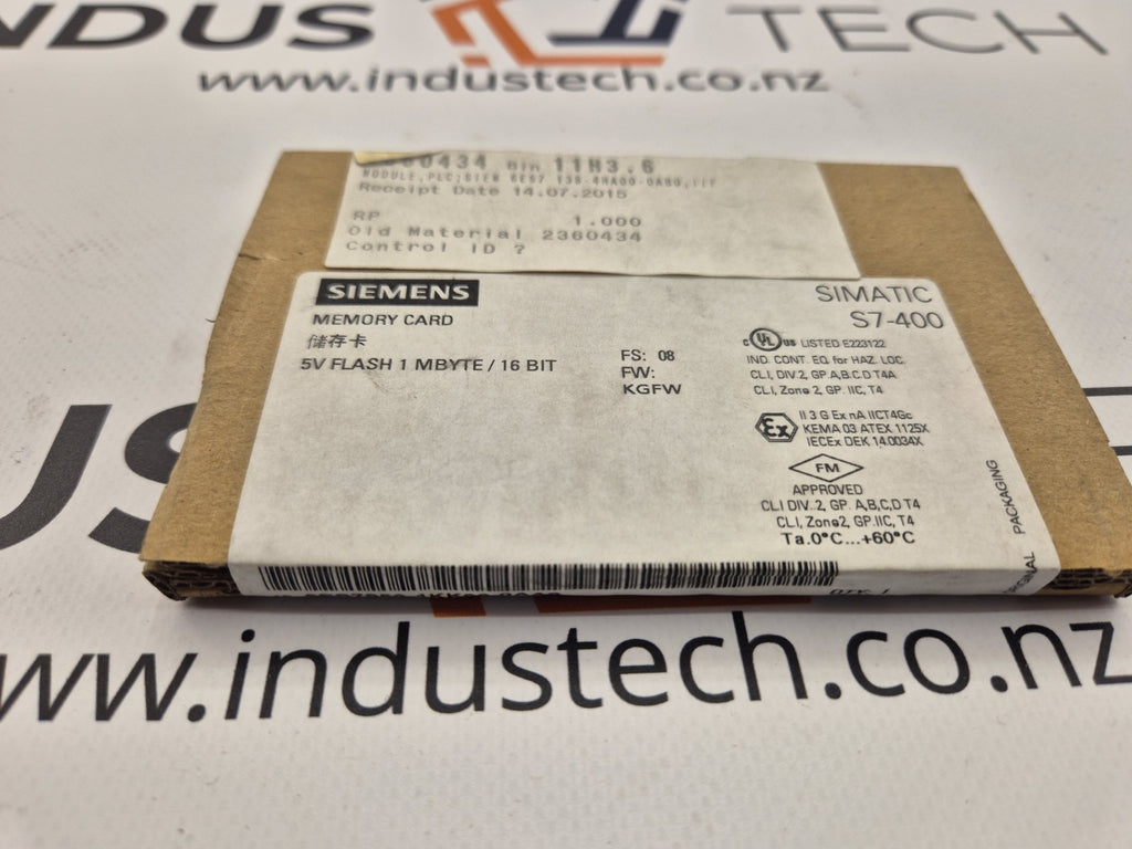 Siemens 6ES7952-1KK00-0AA0 SIMATIC S7-400 1MB Memory Card