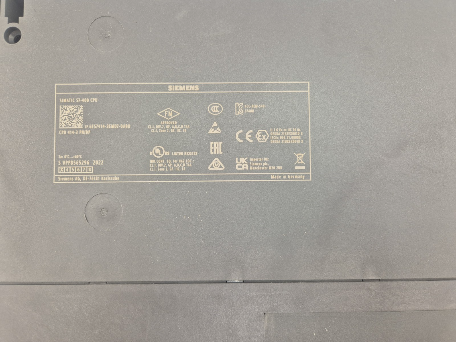 Siemens Simatic S7-400 CPU 414-3 PN/DP 6ES7 414-3EM07-0AB0; 6ES7414-3EM07-0AB0