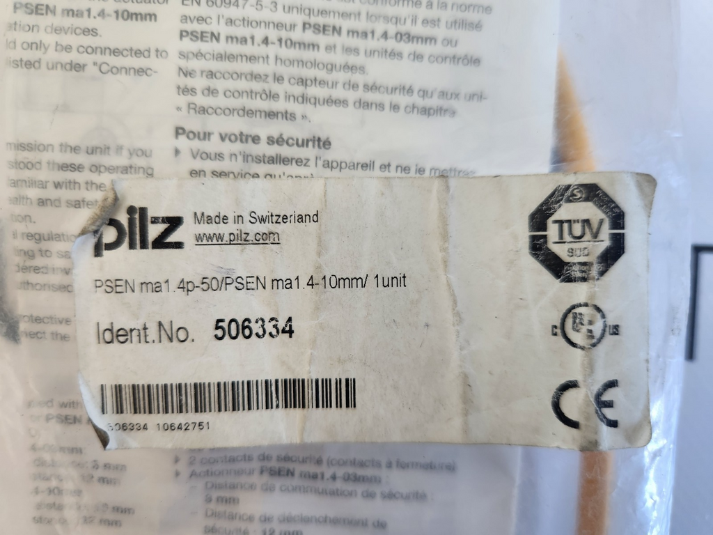 Pilz PSEN ma 1.4p-50/PSEN ma1.4-10mm   506334= (506301+506308)