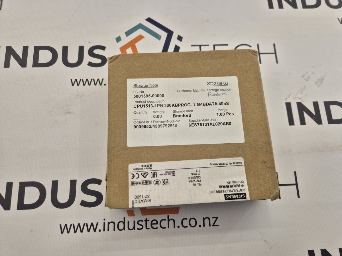 Siemens 6ES7 513-1AL02-0AB0 CPU 1513-1PN