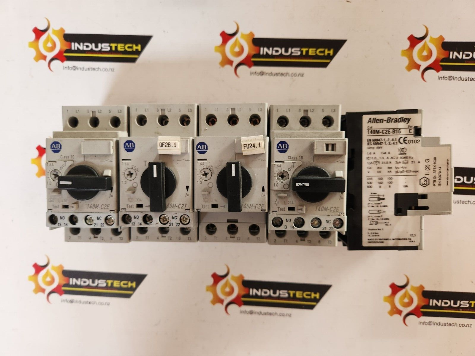 Lot of 5 ALLEN-BRADLEY 140M-C2E-B16 MOTOR PROTECTOR CIRCUIT BREAKER