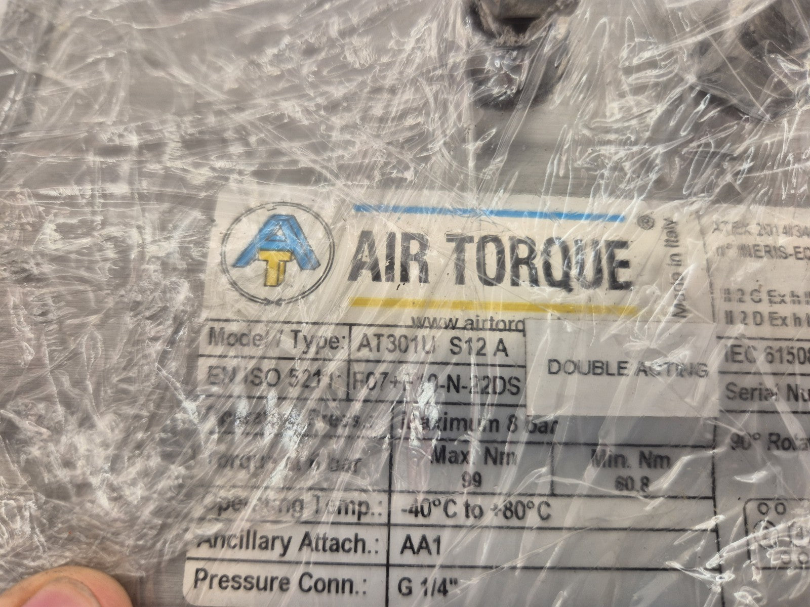 AIR TORQUE AT301U S12 A F07+F10-N-22DSPNEUMATIC ACTUATOR