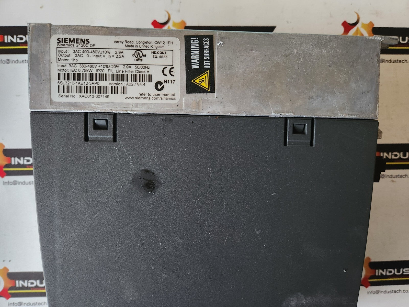 Siemens 6SL3210-1KE12-3AP0 SINAMICS G120C RATED POWER 0,75KW WITH Keypad