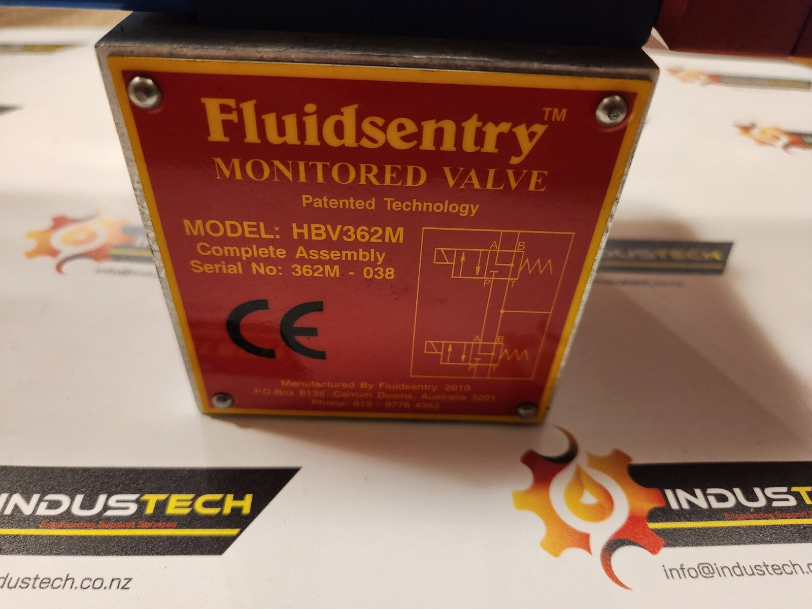 FLUIDSENTRY Monitored hydraulic valve HBV362M NSMP 362m