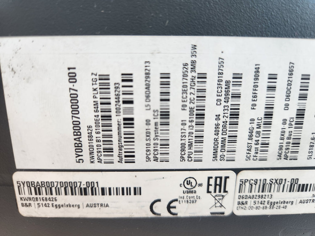 B&R 5PC910.SX01-00 Rev. L5 Automation PC