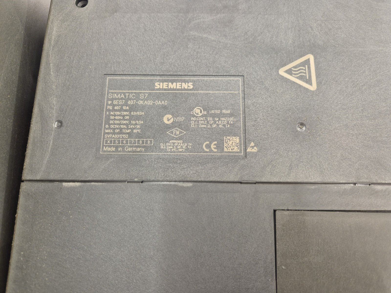 Siemens Simatic S7-400 Power Supply 6ES7 407-0KA02-0AA0