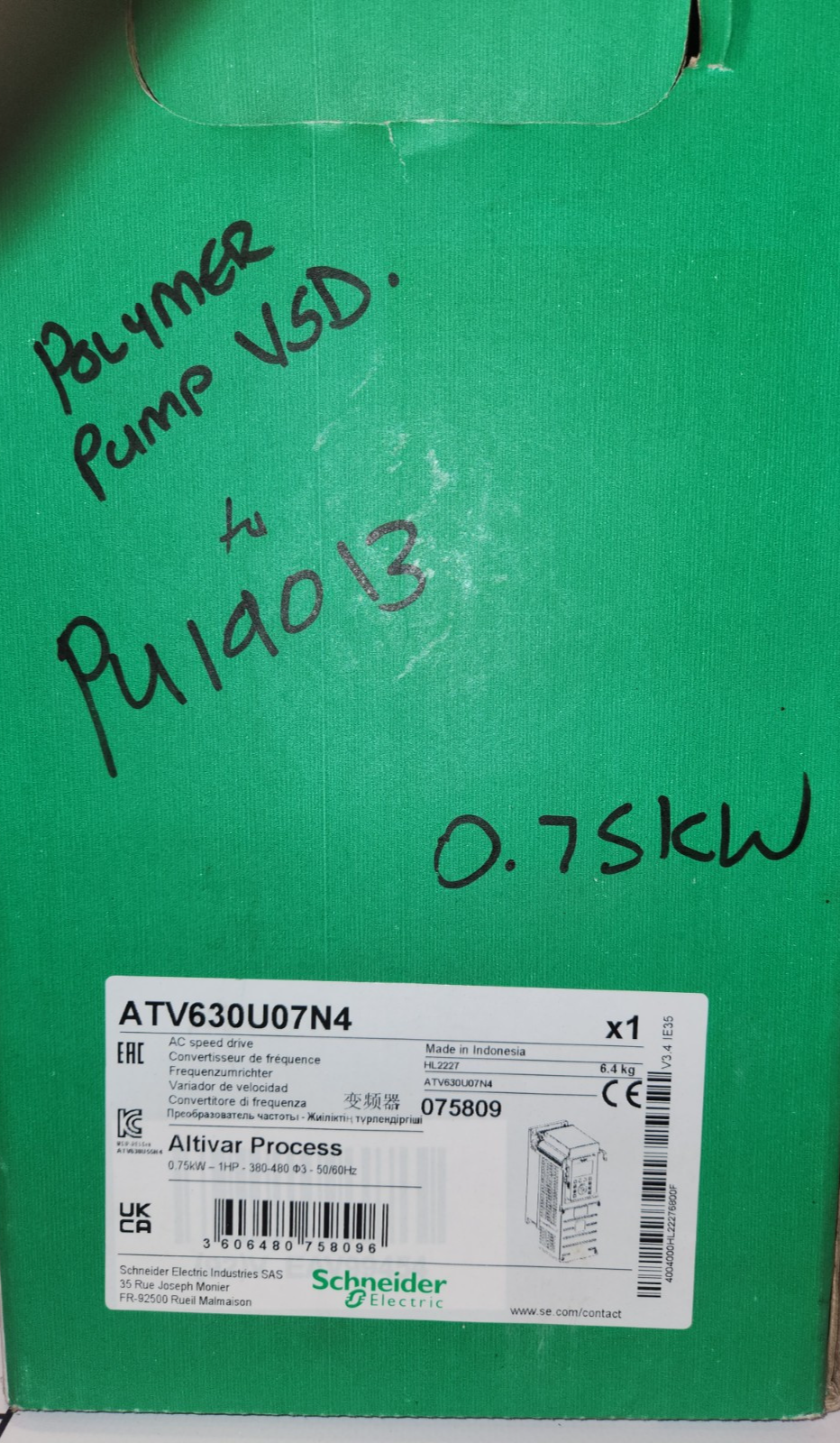 NEW OPEN BOX Schneider Electric ATV630U07N4 Variable Frequency Drive 480v AC 1HP