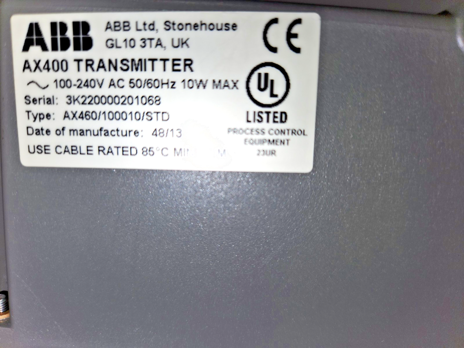ABB AX400 transmitter AX460/100010/STD