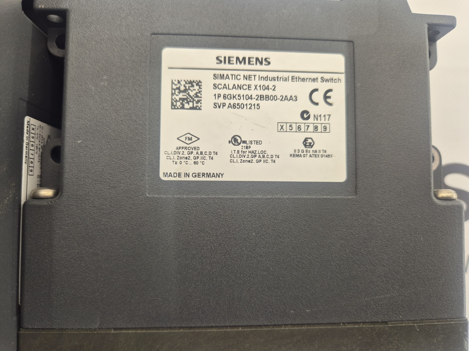 SIEMENS SCALANCE X104-2 6GK5104-2BB00-2AA3