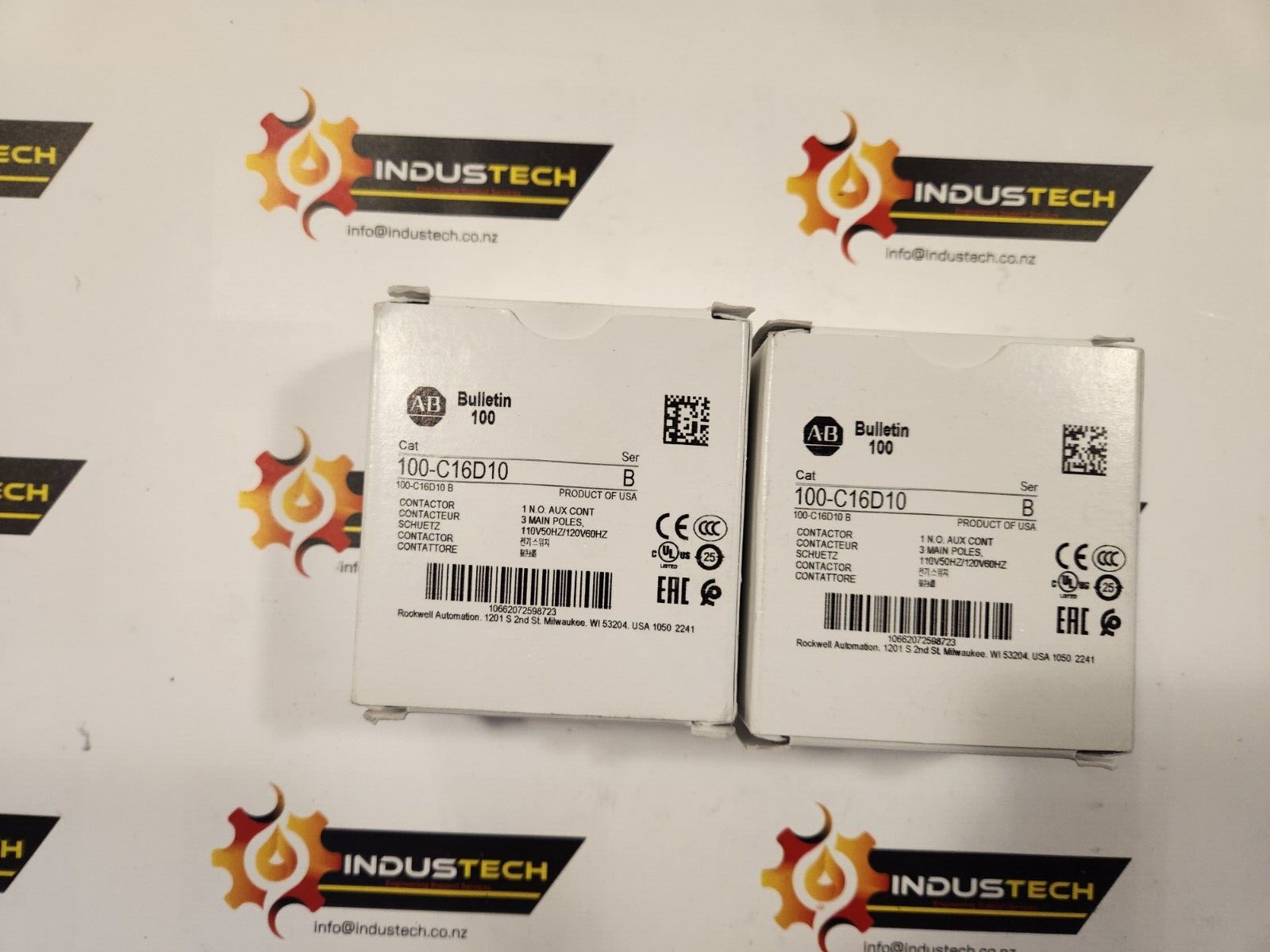 2 Pack Allen Bradley 100-C16D10 16A 3P 120V  (Listing is for 2 contactors)