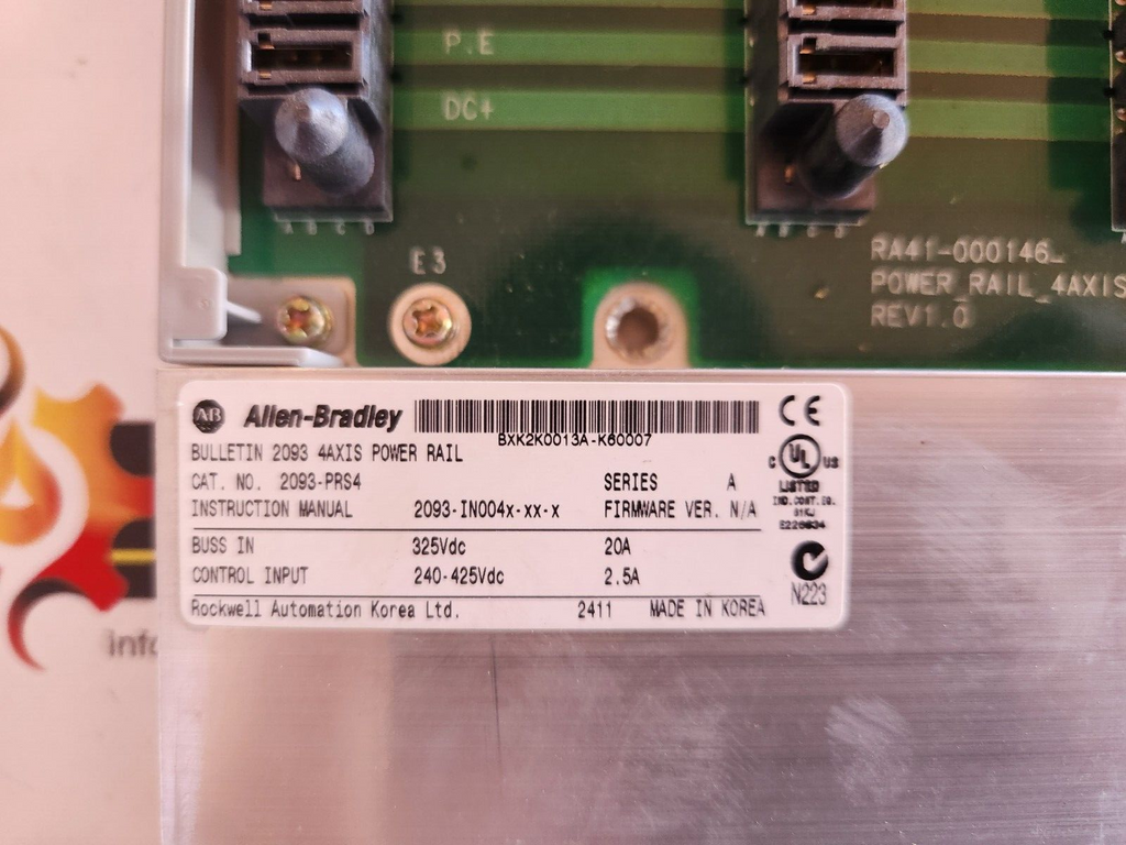 Allen Bradley 2093-PRS4 Multi-Axis 4-Axis Backplane Power Rail 325VDC 20A Buss