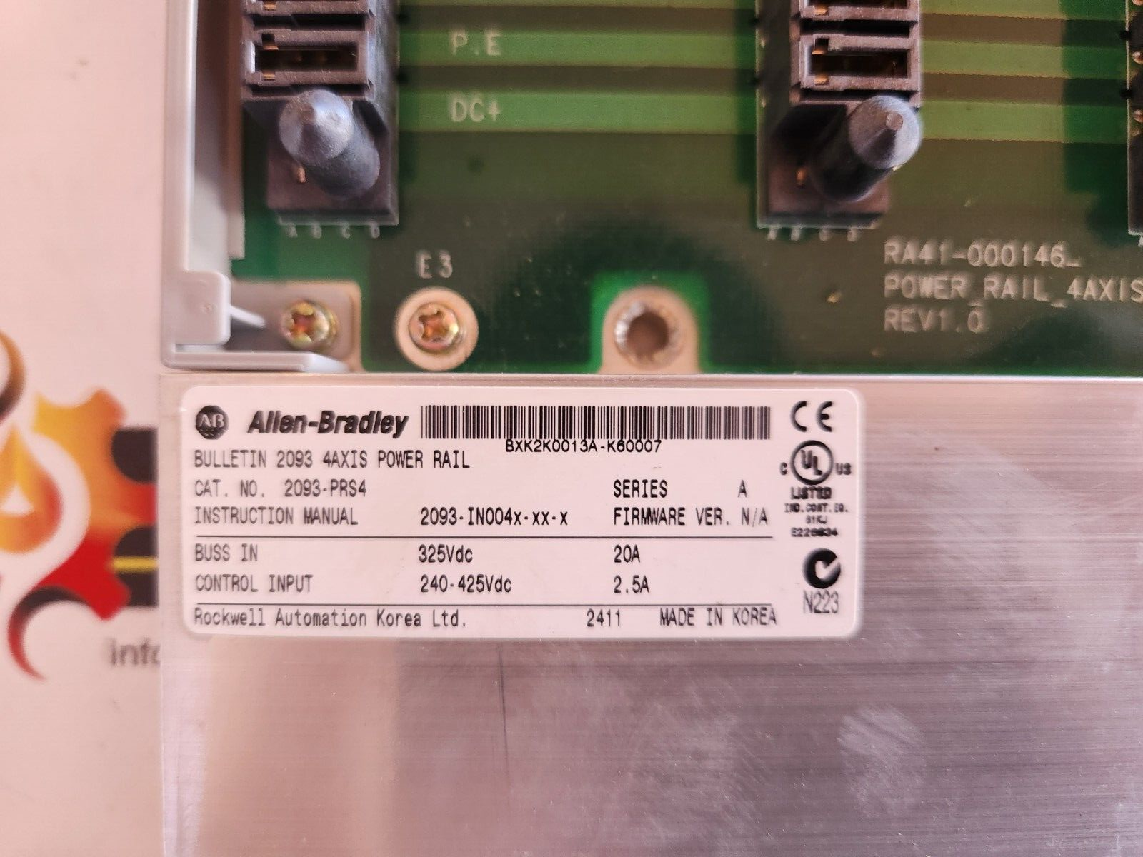 Allen Bradley 2093-PRS4 Multi-Axis 4-Axis Backplane Power Rail 325VDC 20A Buss