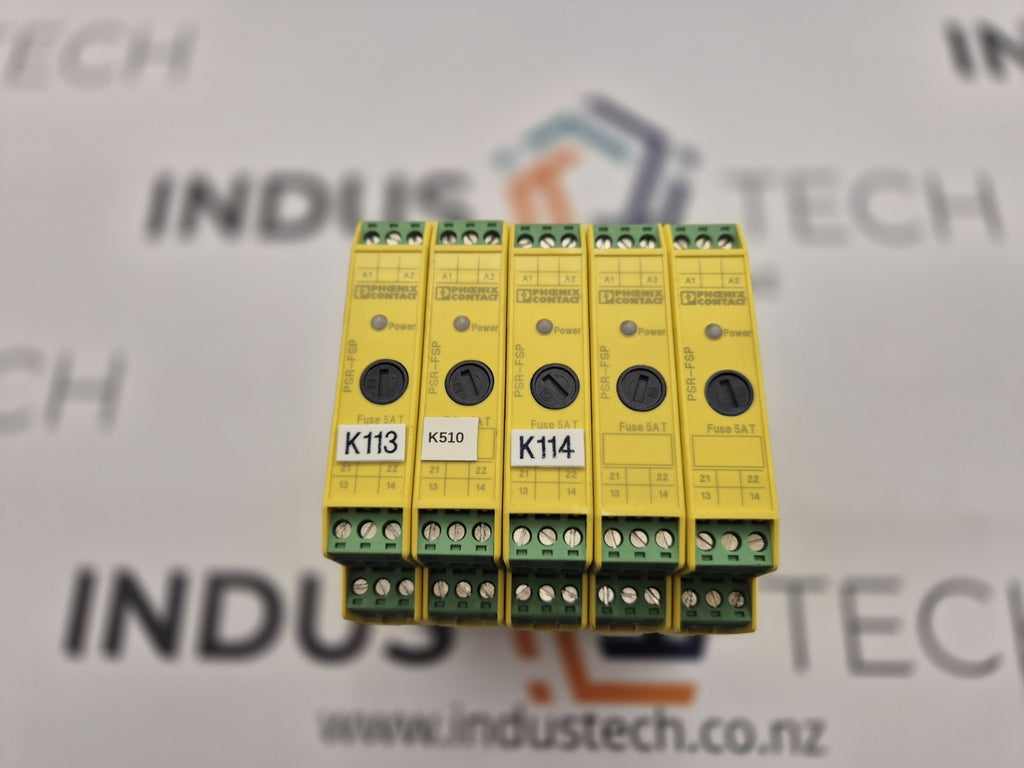 Lot of 5 x Phoenix Contact PSR-SCP-24DC /FSP/ 1X1/1X2 Safety Relay 2981978