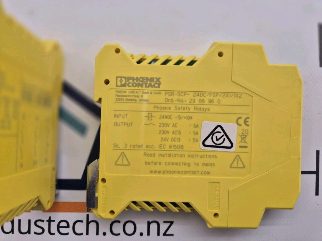 Lot of 2 Phoenix Contact PSR-SCP-24DC/FSP/2X1/1X2 Safety Relay 2986960
