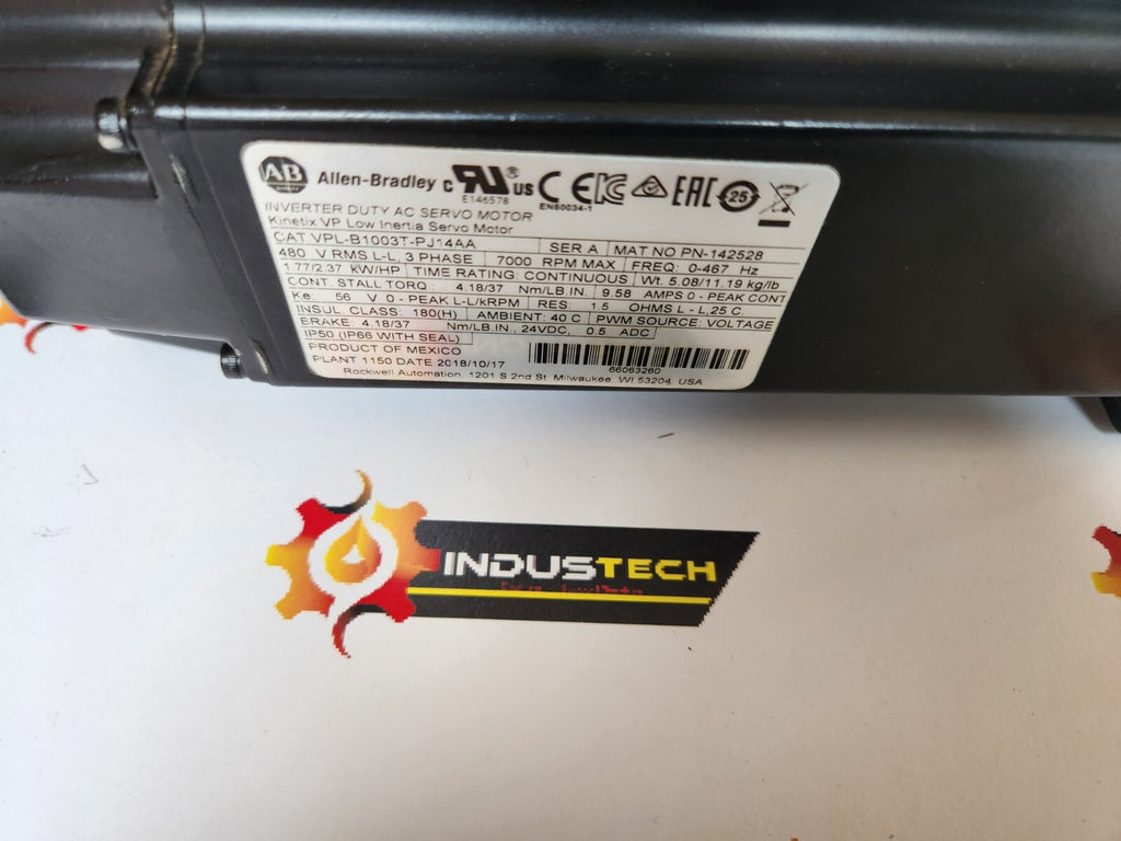ALLEN BRADLEY VPL-B1003T-PJ14AA SER. A 480V 9.58A NSNP