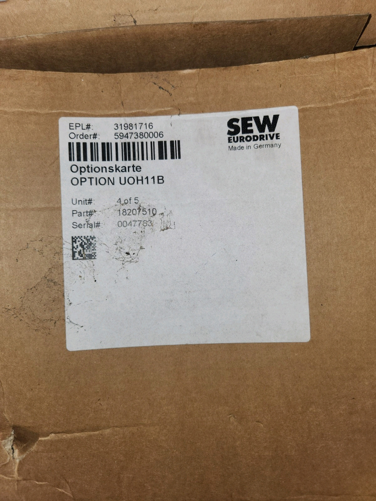 SEW Eurodrive DFE32B/UOH11B DFE32BUOH11B Option Card New open box